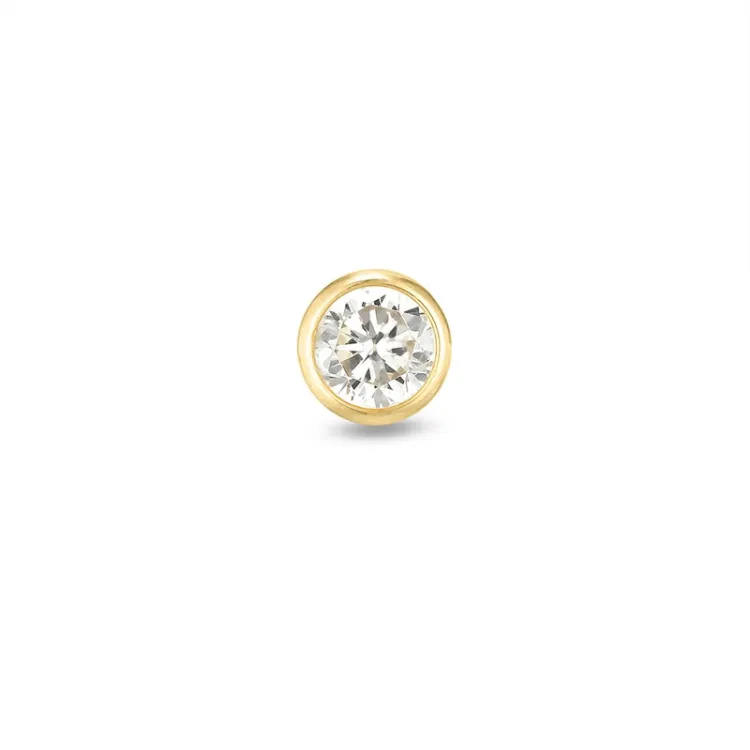 1/2 paar 2,5 mm oorbellen in 9 karaat goud met zirkoon - Gold Collection