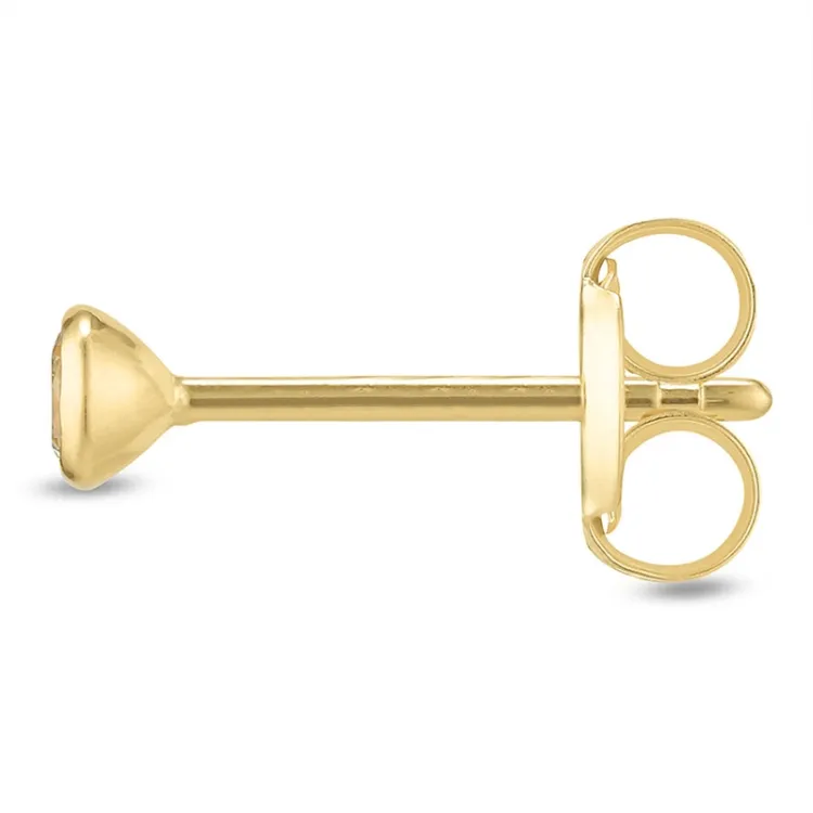 1/2 paar 2,5 mm oorbellen in 9 karaat goud met zirkoon - Gold Collection