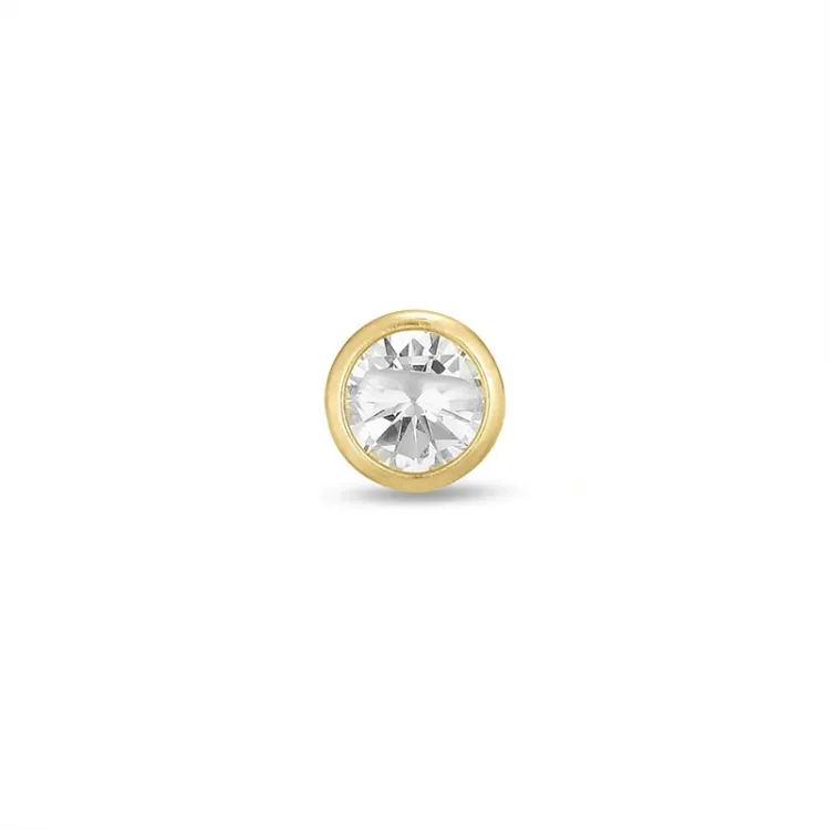 1/2 paar 3 mm oorbellen in 9 karaat goud met zirkoon - Gold Collection
