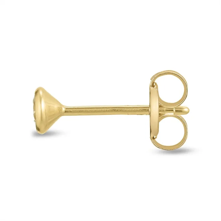 1/2 paar 3 mm oorbellen in 9 karaat goud met zirkoon - Gold Collection
