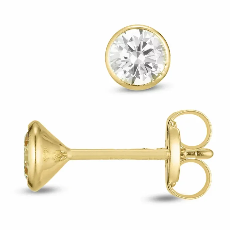 4 mm oorsteker in 9 karaat goud met zirkoon - Gold Collection