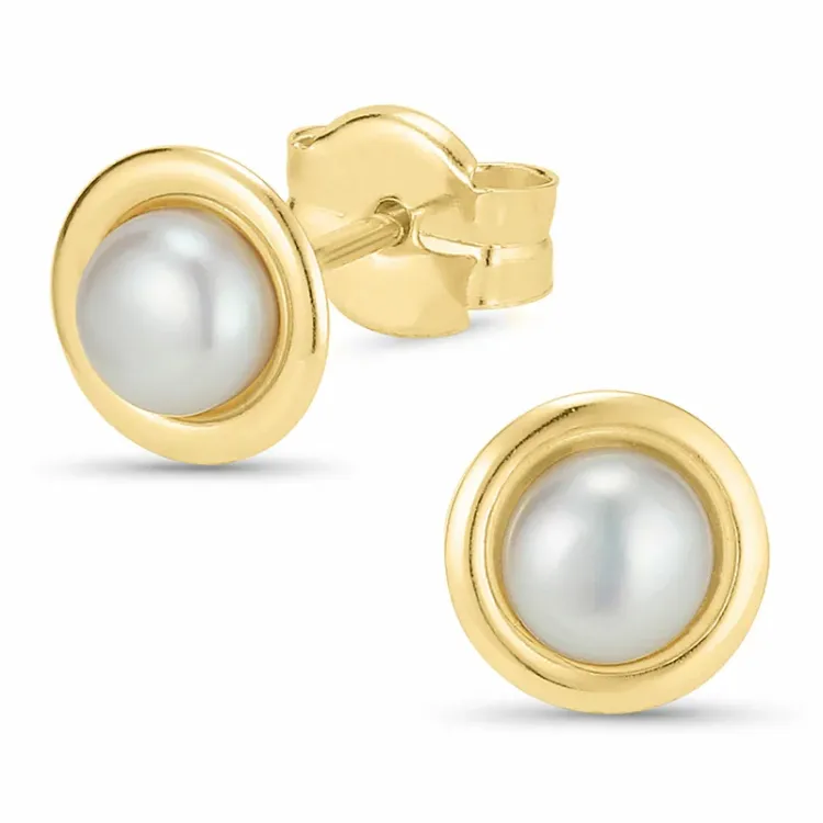 4,5 mm parel oorsteker in 9 karaat goud - Gold Collection