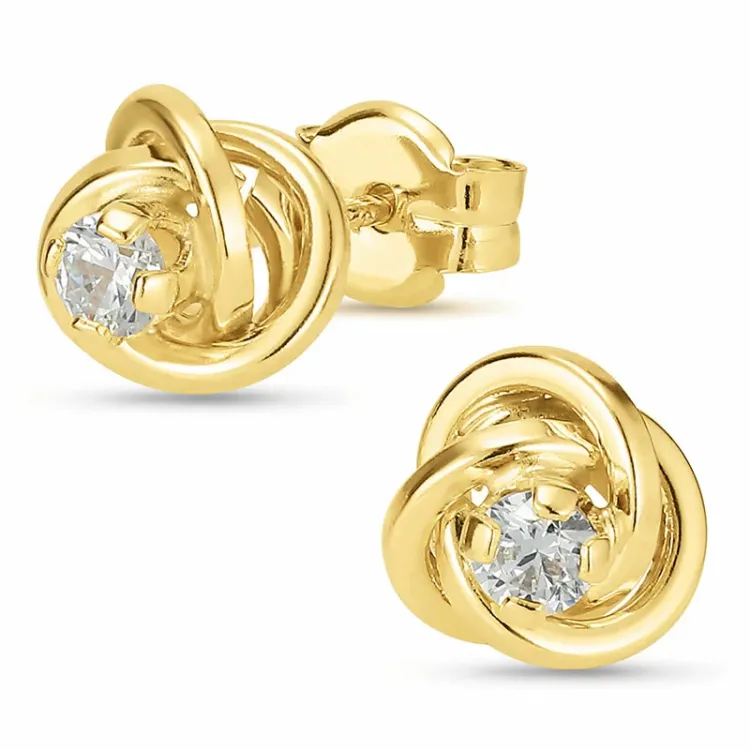 7 mm oorbellen in 9 karaat goud met zirkoon - Gold Collection