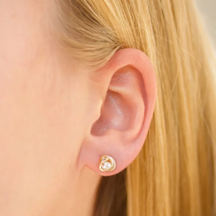 7 mm oorbellen in 9 karaat goud met zirkoon - Gold Collection