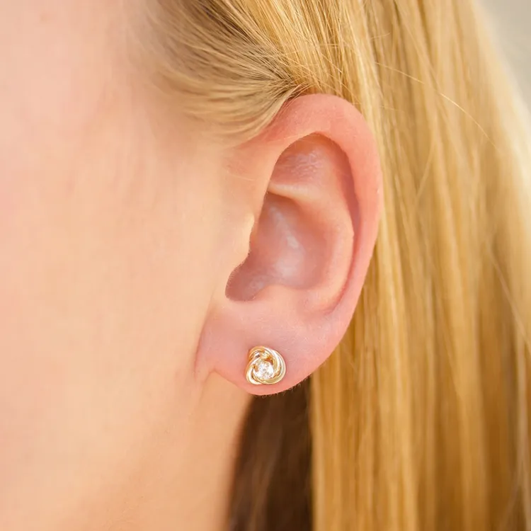 7 mm oorbellen in 9 karaat goud met zirkoon - Gold Collection