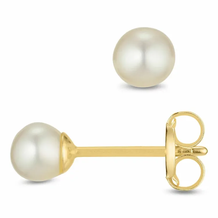 4 mm parel oorsteker in 9 karaat goud - Gold Collection