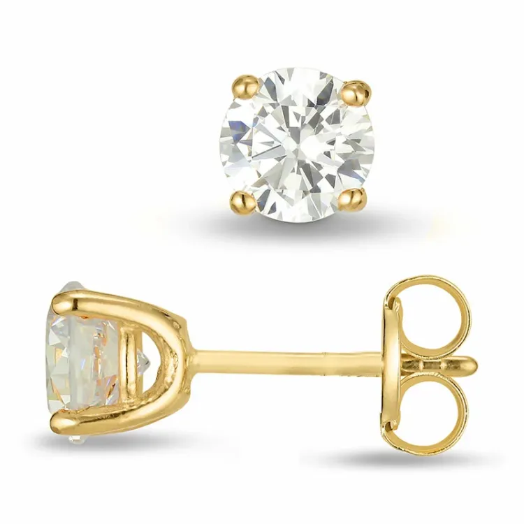 5 mm zirkoon oorsteker in 9 karaat goud met zirkoon - Gold Collection