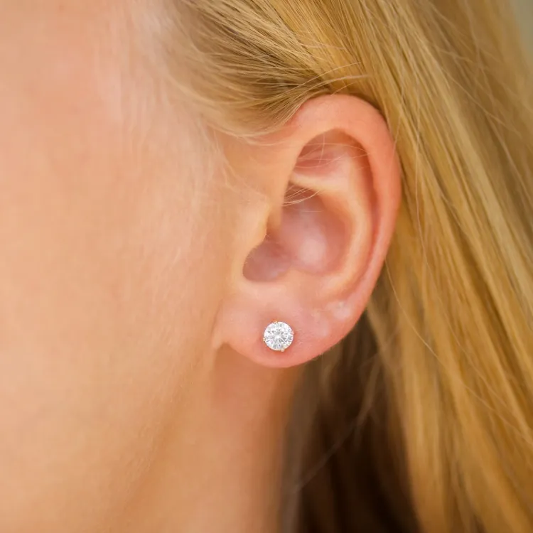 5 mm zirkoon oorsteker in 9 karaat goud met zirkoon - Gold Collection