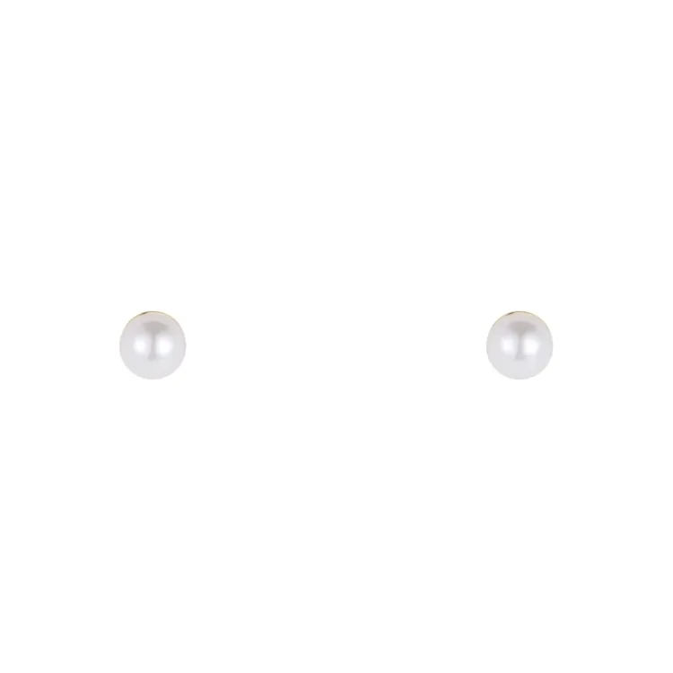 2 mm Nava Lily Petite parel oorsteker in verguld sterlingzilver