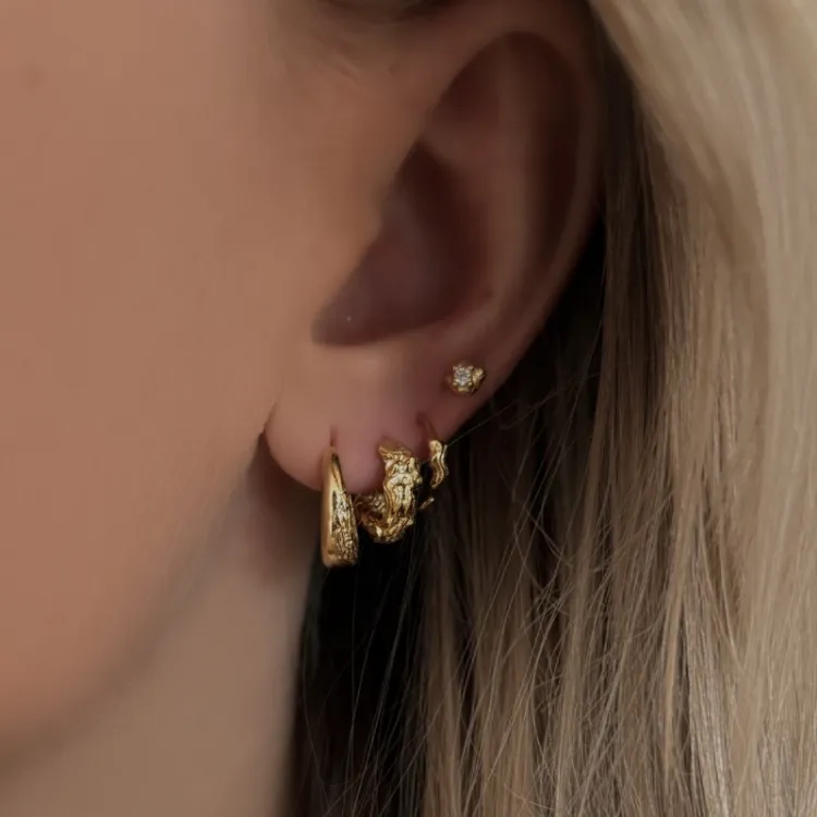 Nava Celestia creool in verguld sterlingzilver