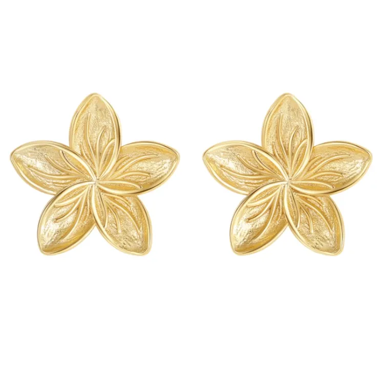 Nava Poppy oorbellen in verguld sterlingzilver