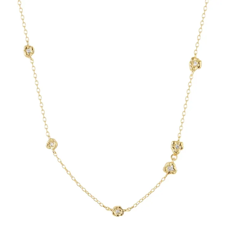 Nava Solara ketting in verguld sterlingzilver witte zirkoon