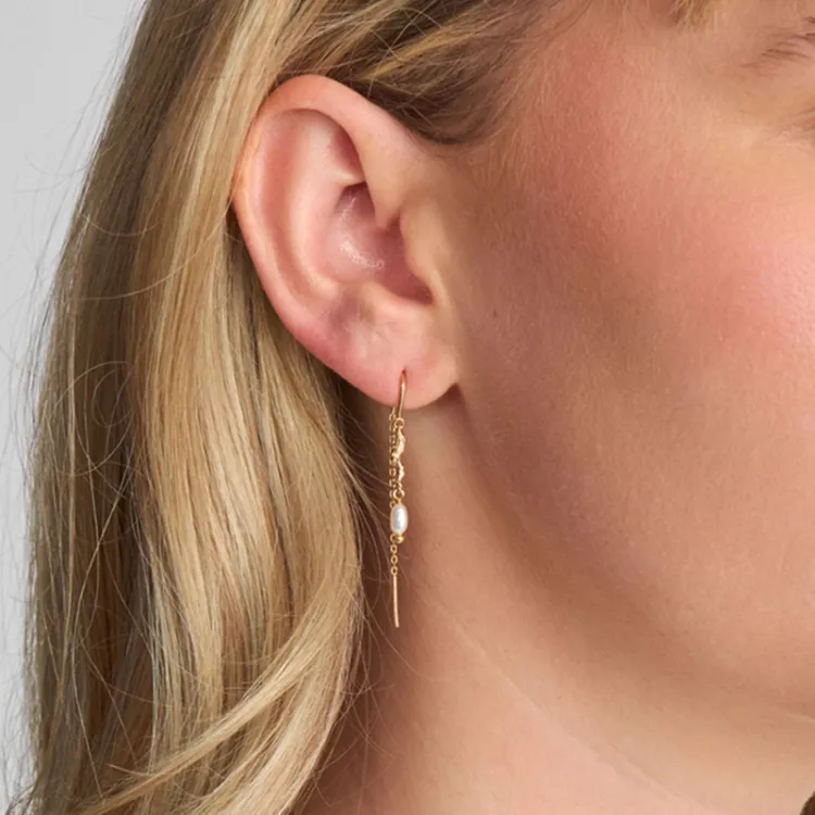 Studio Z Tangled parel oorhanger in verguld sterlingzilver
