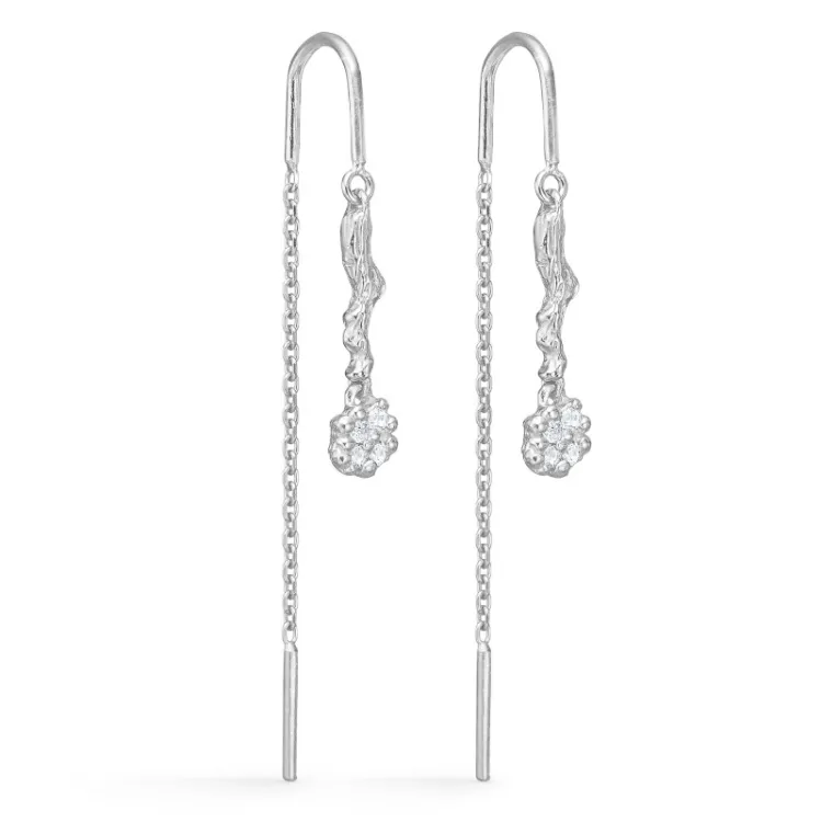 Studio Z Tangled ketting oorbellen in zilver witte zirkoon