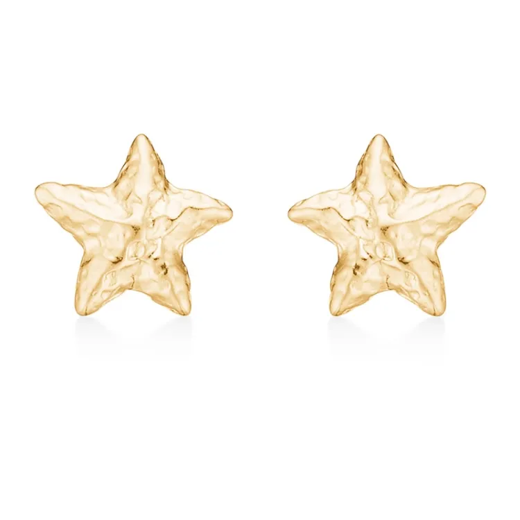 Studio Z Starfish Lustre oorsteker in verguld sterlingzilver