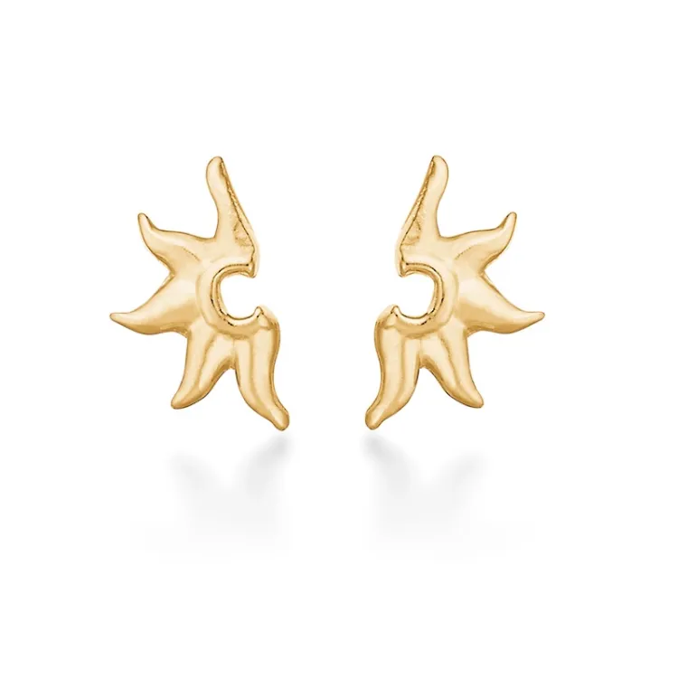 Studio Z Ocean Aura oorsteker in verguld sterlingzilver