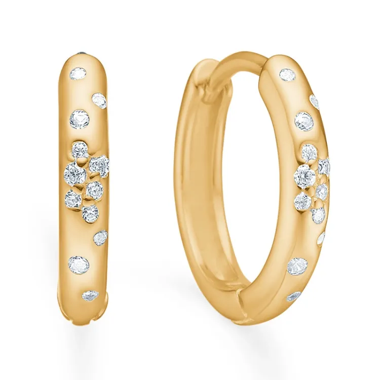 Studio Z Lumin Sparkle creool in verguld sterlingzilver witte zirkoon