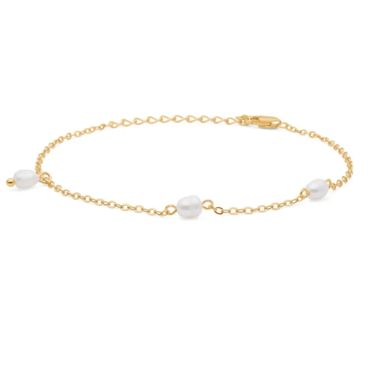 Studio Z Trace Pearl armband in verguld sterlingzilver