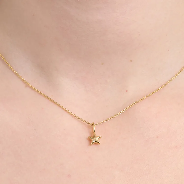 Studio Z Shiny Star ketting in verguld sterlingzilver