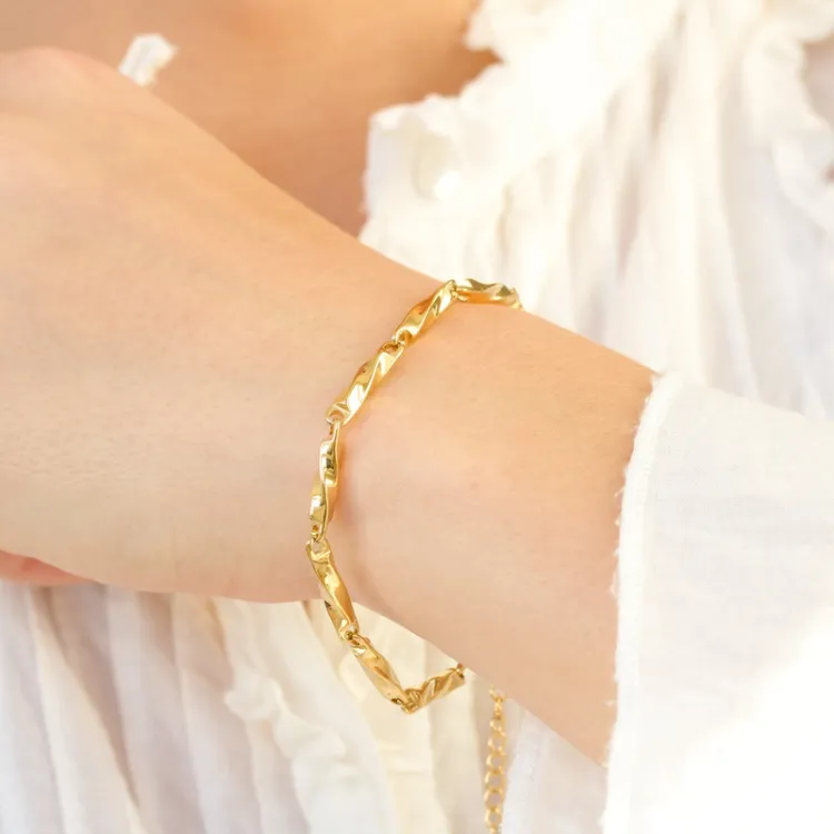Khaai Studio Chunky armband in verguld staal
