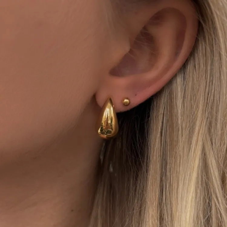 Khaai Studio Luma Drop oorbellen in verguld staal