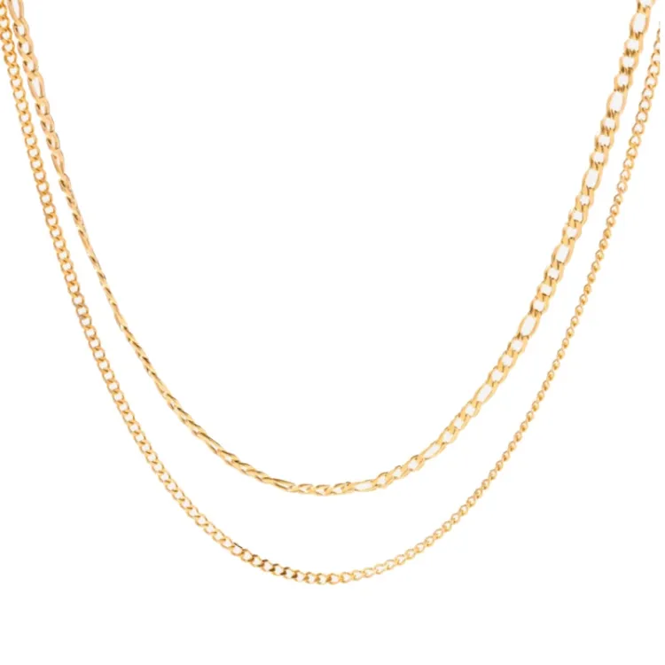 Khaai Studio Duo Layer ketting in verguld staal