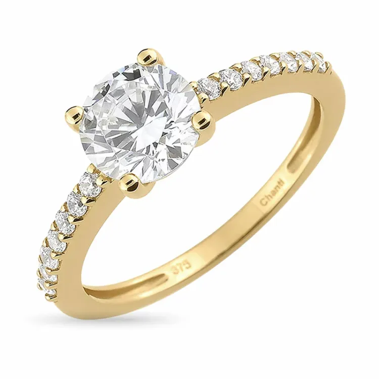 witte zirkoon ring in 9 karaat goud - Gold Collection