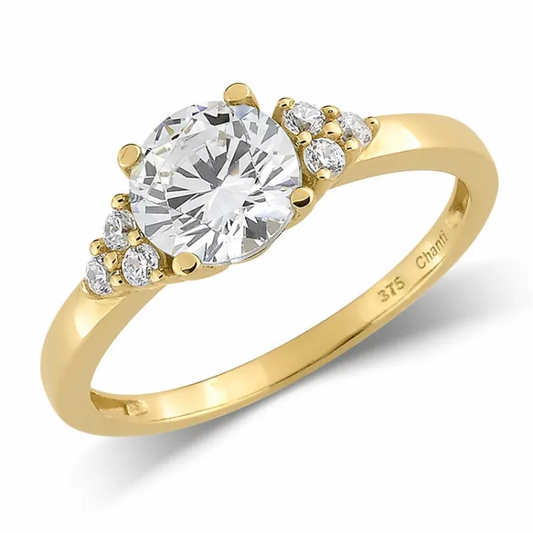 witte zirkoon ring in 9 karaat goud - Gold Collection