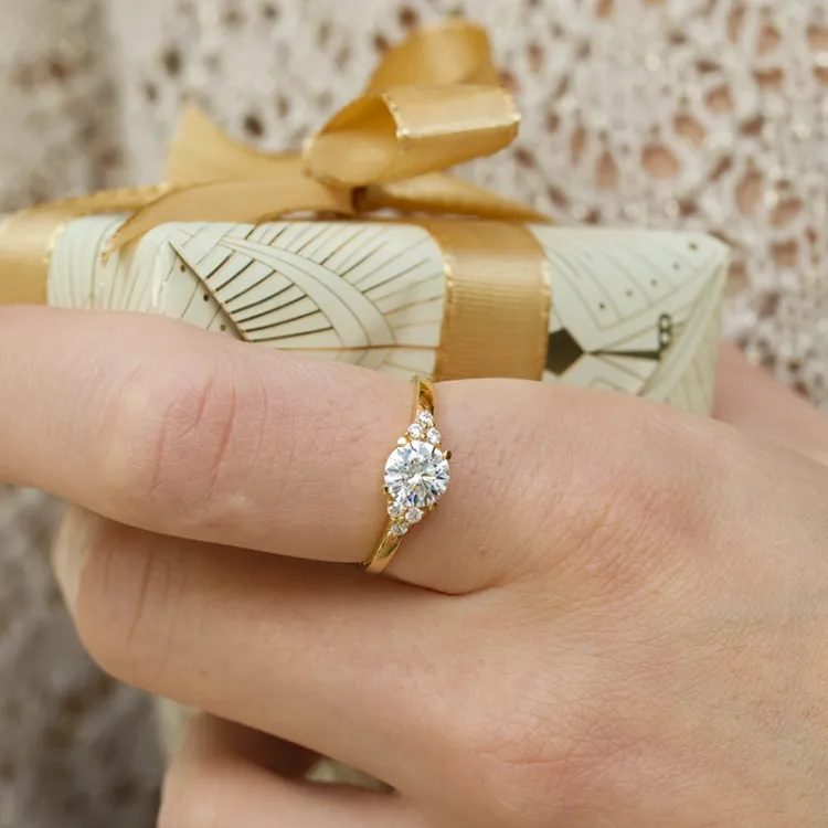 witte zirkoon ring in 9 karaat goud - Gold Collection
