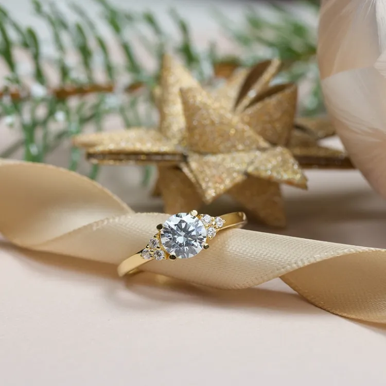 witte zirkoon ring in 9 karaat goud - Gold Collection