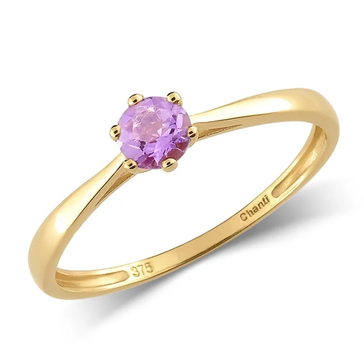 amethist solitaire ring in 9 karaat goud - Gold Collection