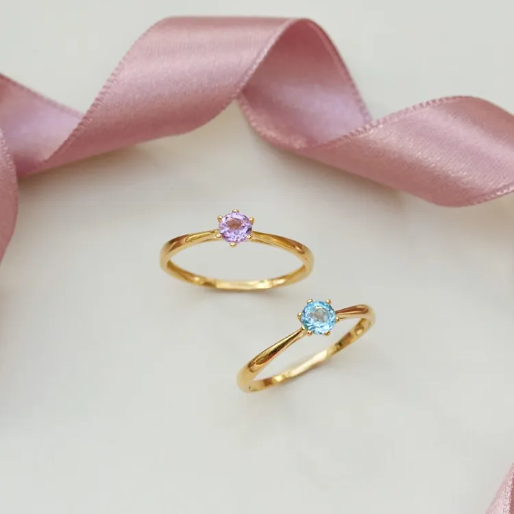 amethist solitaire ring in 9 karaat goud - Gold Collection