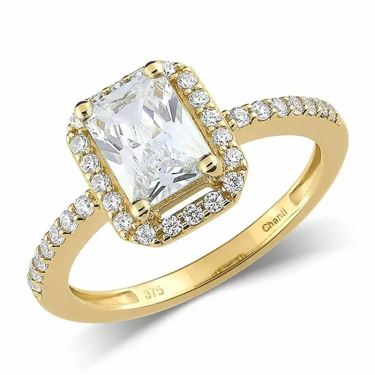 witte zirkoon ring in 9 karaat goud - Gold Collection