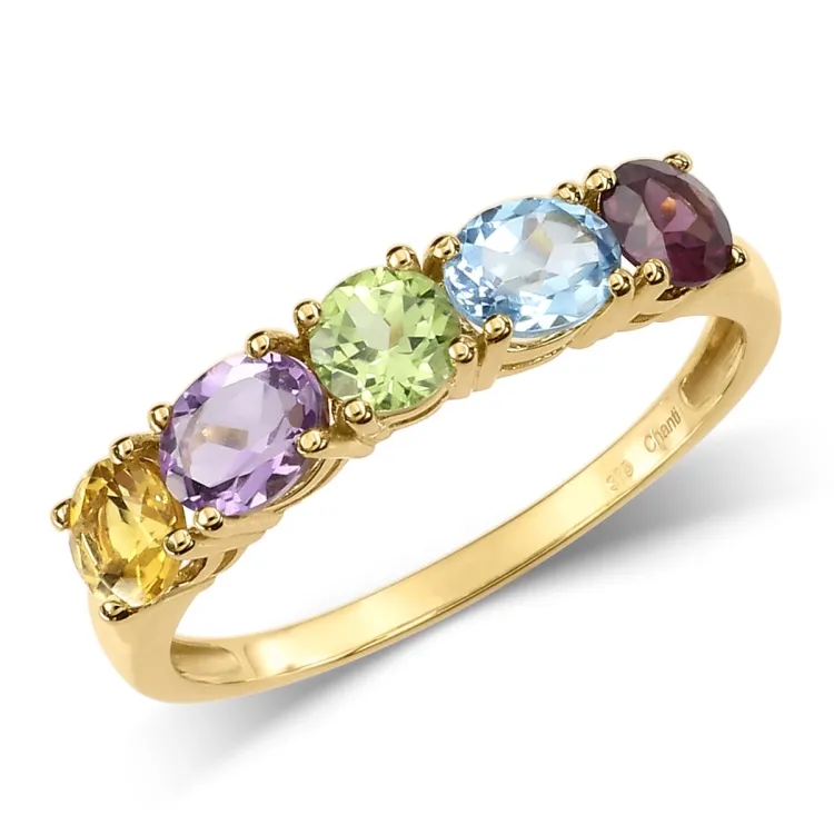 gouden ringen: veelkleurig ring in 8 karaat goud - Gold Collection