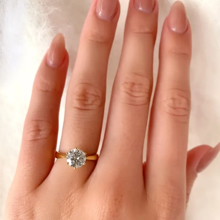 gouden ring solitaire ring in 9 karaat goud - Gold Collection