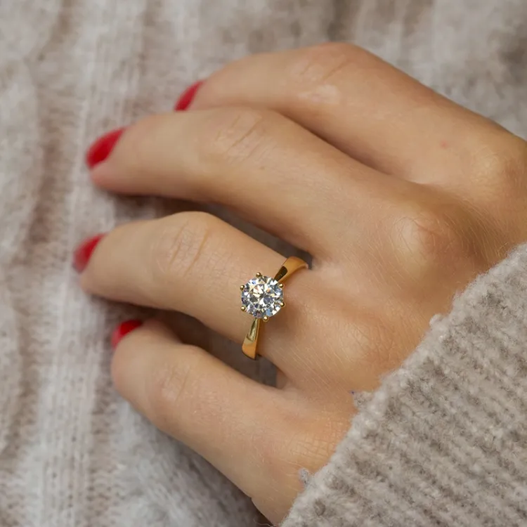 gouden ring solitaire ring in 9 karaat goud - Gold Collection