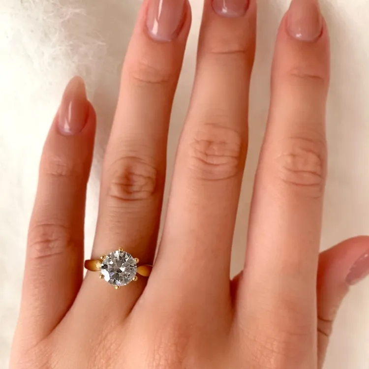 zirkoon solitaire ring in 8 karaat goud - Gold Collection