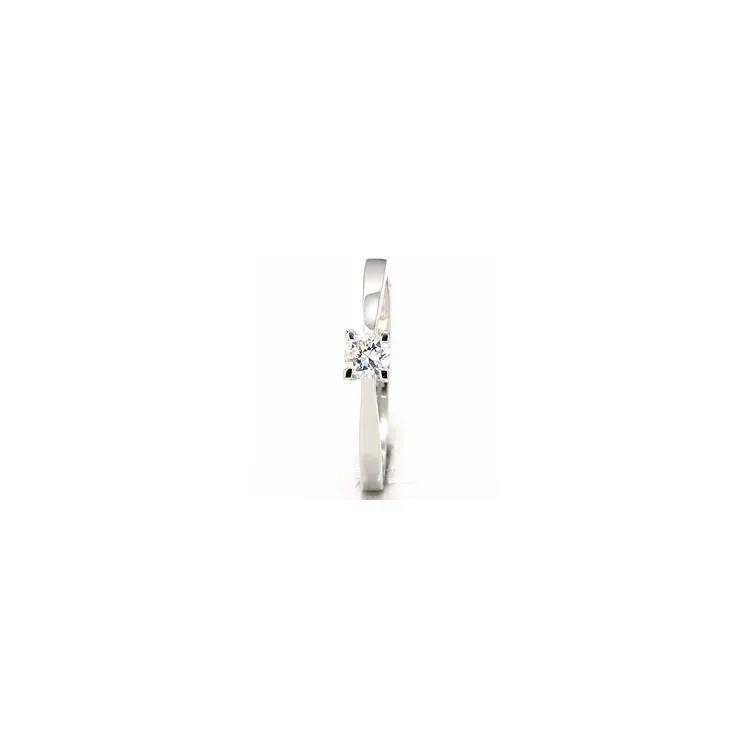 Witte zirkoon solitaire ring in 9 karaat witgoud