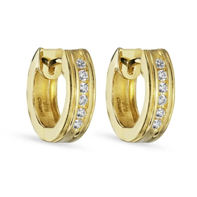 11 mm creool in 9 karaat goud met zirkoon