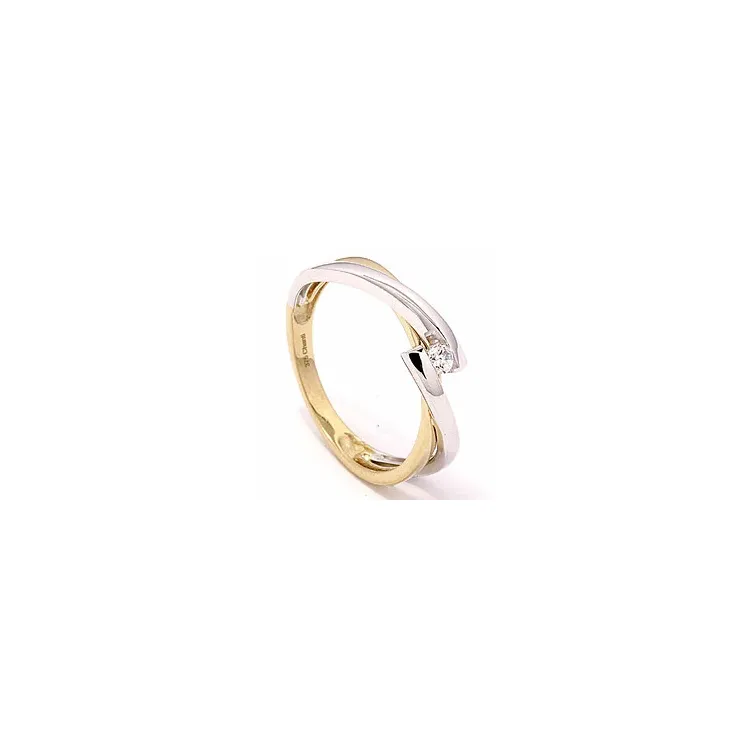Zirkoon ring in 8 karaat goud met 8 karaat witgoud