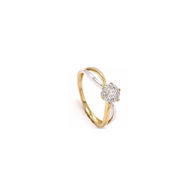 Gouden ring ring in 8 karaat goud en witgoud