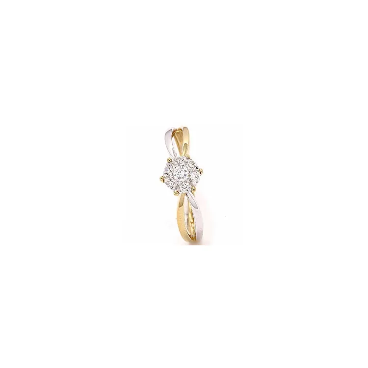 Gouden ring ring in 8 karaat goud en witgoud