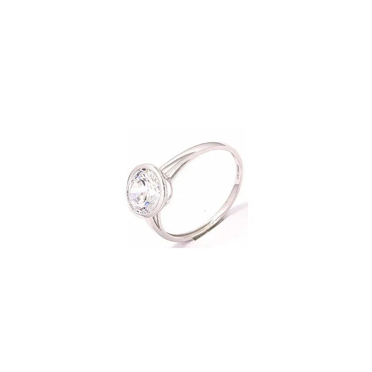 Rond ring in 9 karaat witgoud