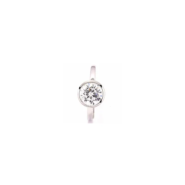 Rond ring in 9 karaat witgoud
