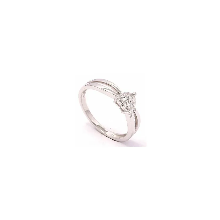 Hart ring in 8 karaat witgoud
