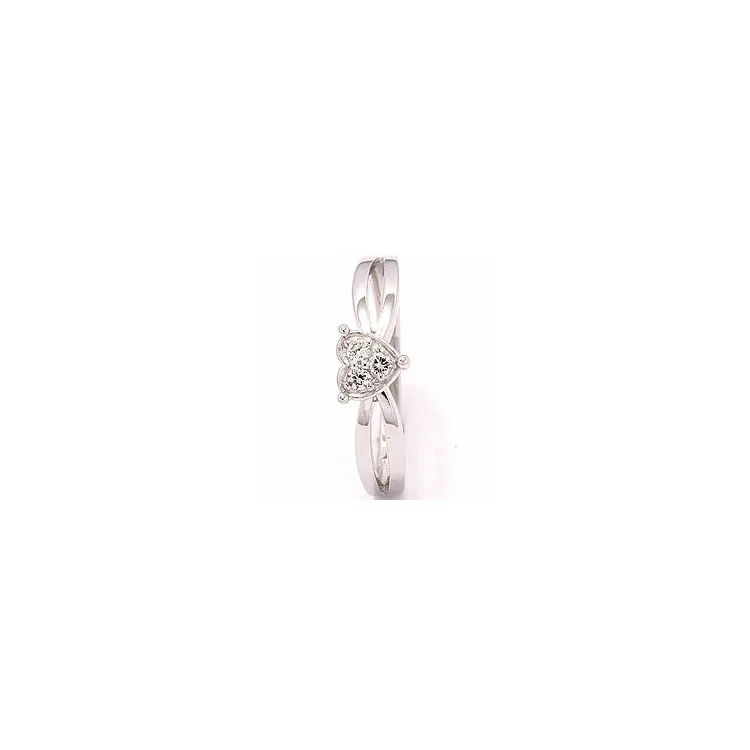 Hart ring in 8 karaat witgoud