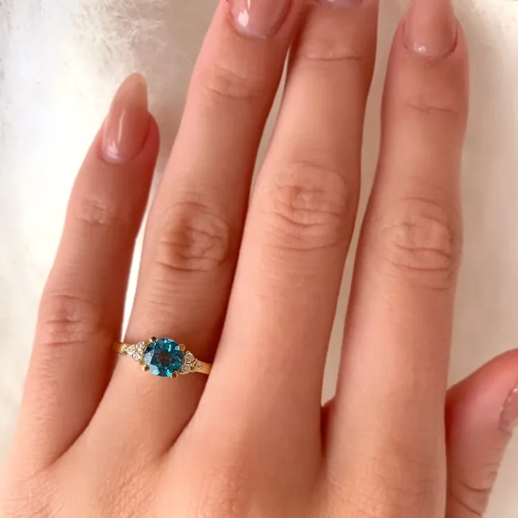 blauwe topaas ring in 9 karaat goud - Gold Collection