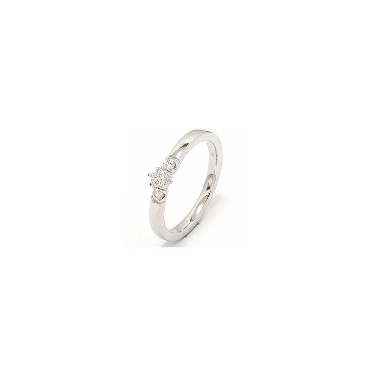 bestelde artikel -  diamant ring in 14 karaat witgoud 0,10 ct 0,08 ct