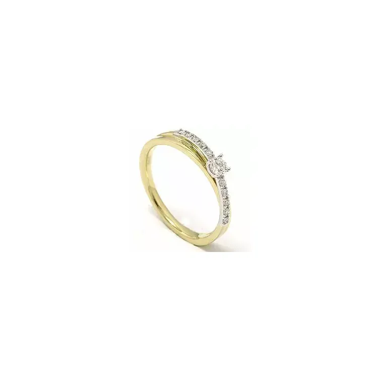 diamant ring in 14 karaat goud-en witgoud 0,20 ct