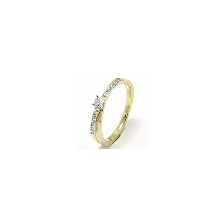 diamant ring in 14 karaat goud-en witgoud 0,20 ct